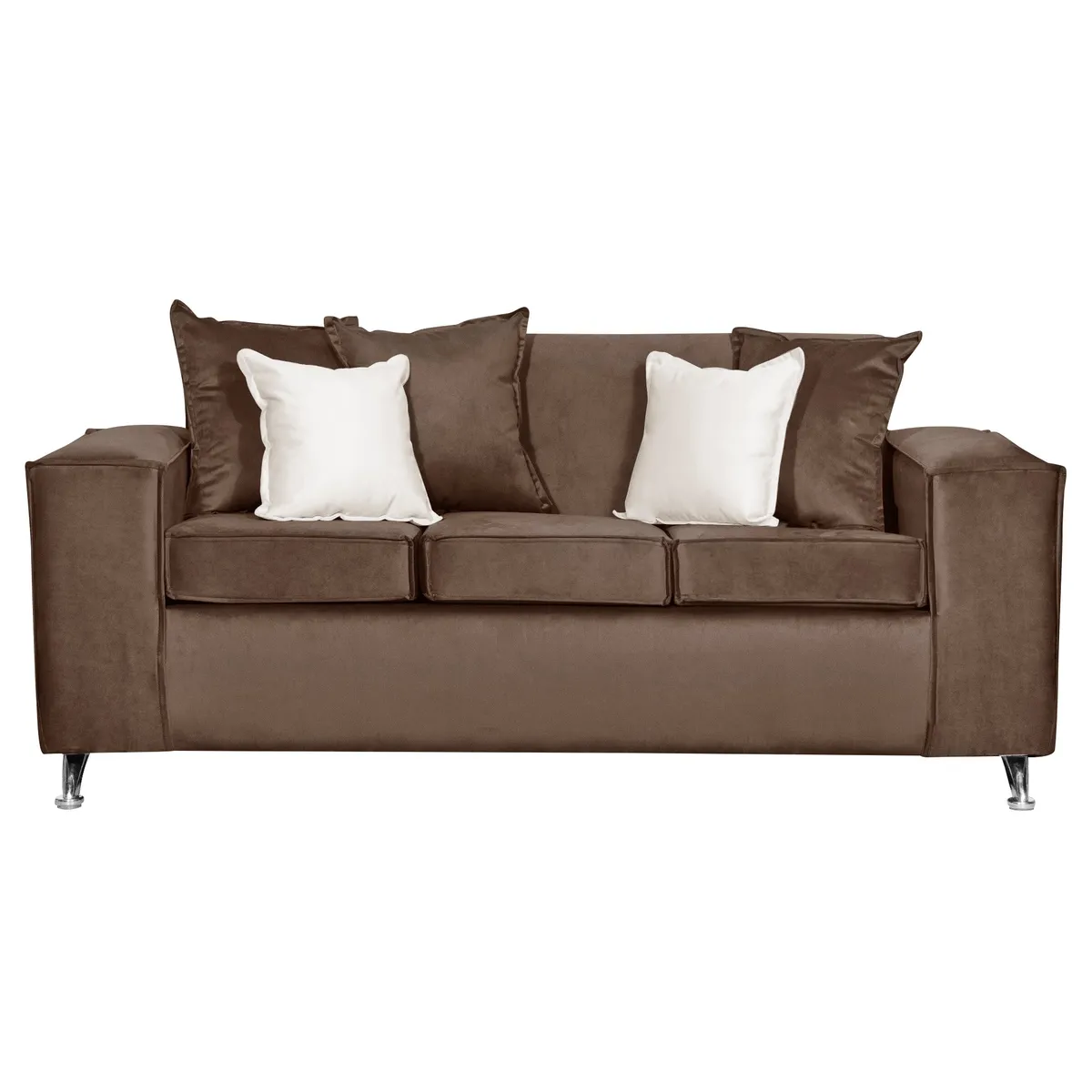 RUZAM MOBEL - SOFA ROSES 3 CUERPOS CAFE FELPA