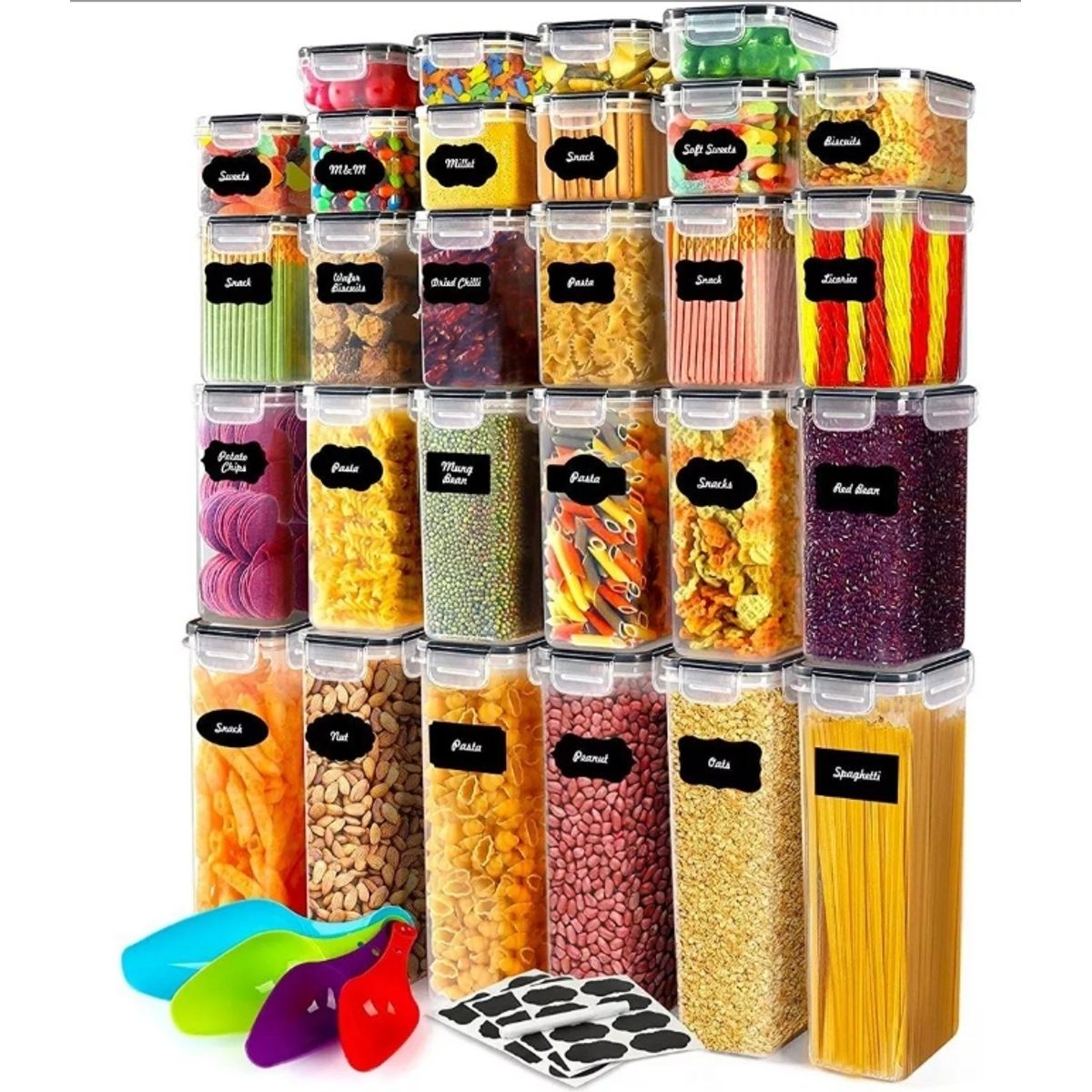 U BUY - Juego De 28 Recipientes Herméticos Almacenamiento Contenedor