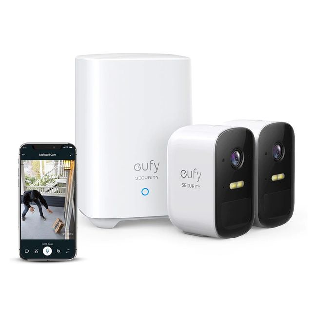 EUFY - Cámara Seguridad Eufy Kit 2 Cámaras + Hub