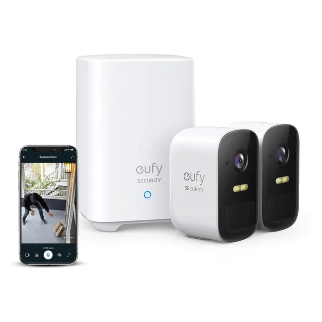 EUFY - Cámara Seguridad Eufy Kit 2 Cámaras + Hub