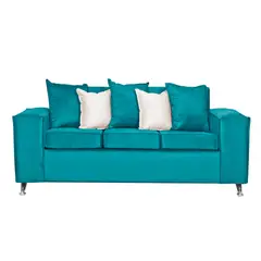 RUZAM MOBEL - SOFA ROSES 3 CUERPOS TURQUESA FELPA