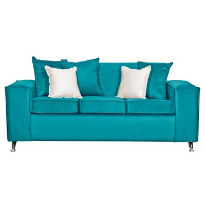 Imagen 2 del producto SOFA ROSES 3 CUERPOS TURQUESA FELPA