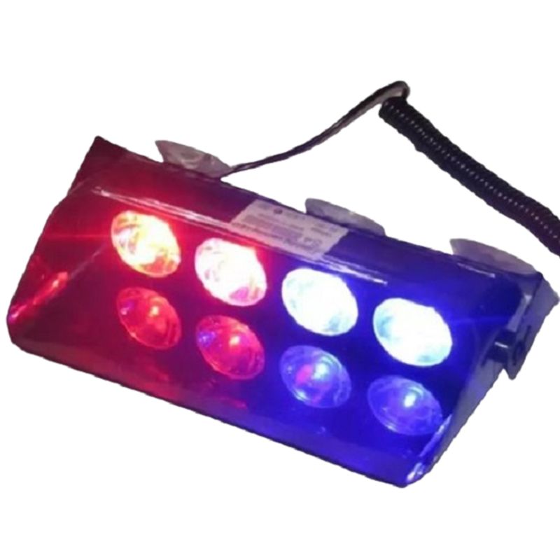 GENERICO - Baliza De 4 Led Estrobo Rojo-azul O Azul Solo, 12 Volt.