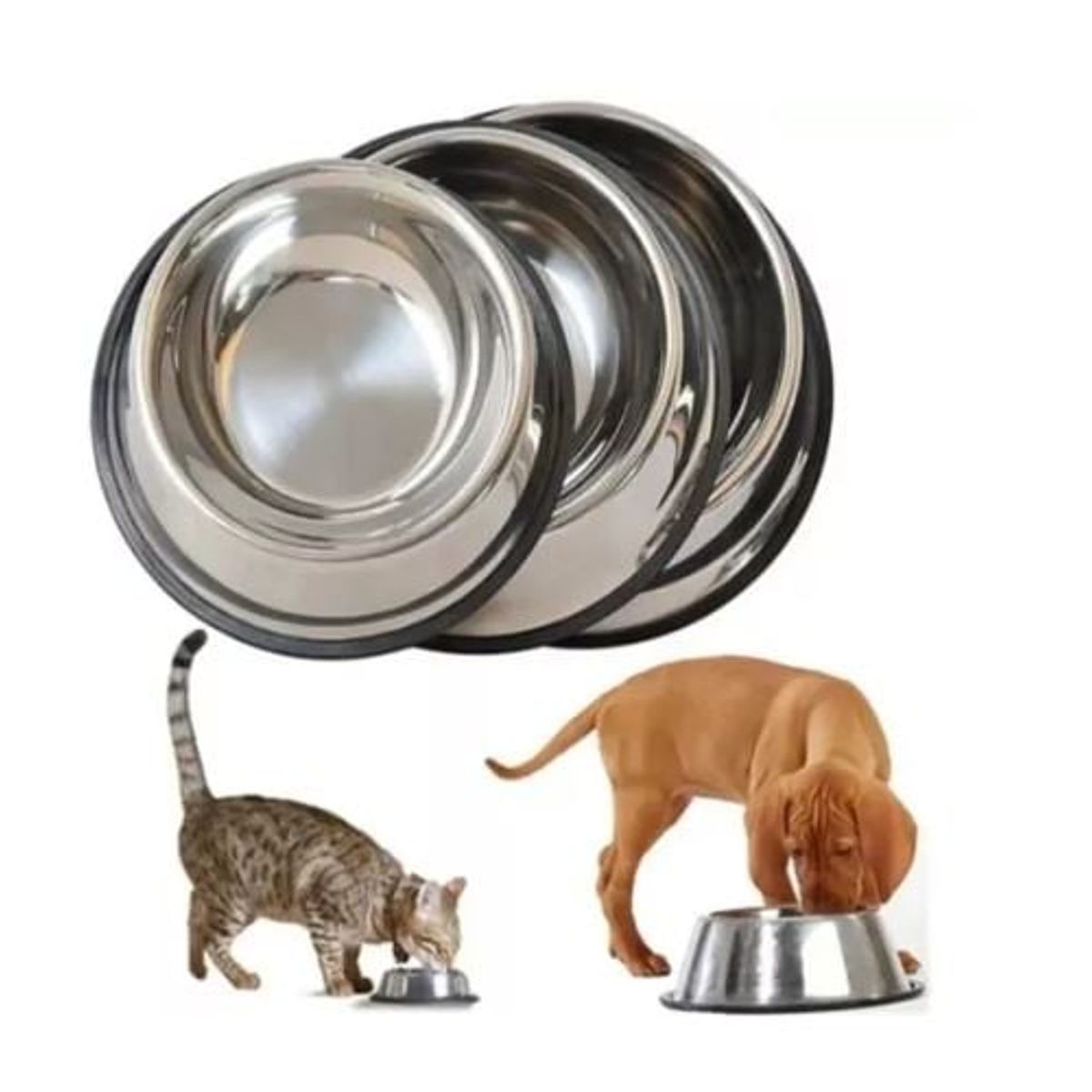 GENERICO - PLATO 15 CM ACERO MASCOTA  INOXIDABLE