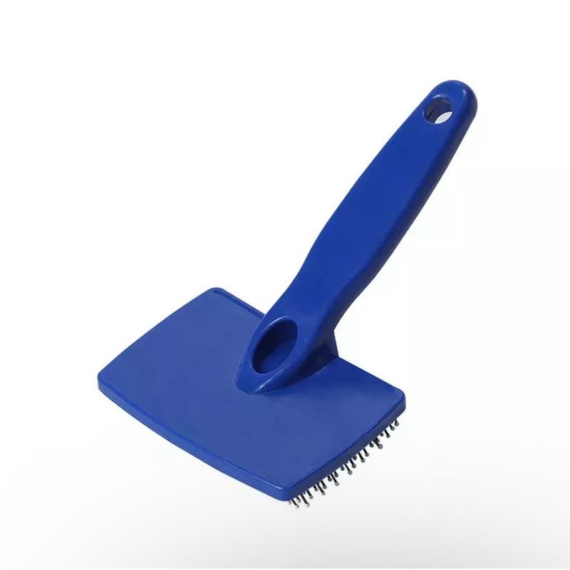 GENERICO - CEPILLO PLÁSTICO SUAVE CELDA PARA MASCOTAS AZUL