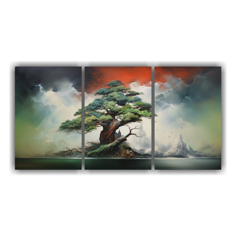 GENERICO - Artes De Pared Movimiento Única Árbol Bonsái Pintura Abst 240x120cm
