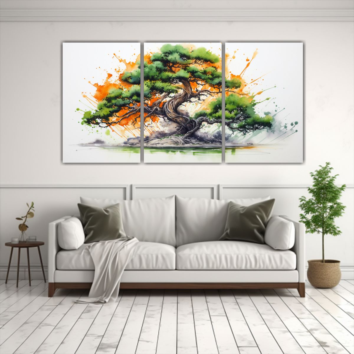 GENERICO - Pintura Abstracta Set 3 Canvas Creativa Impactante Bonsai Tr 240x120cm