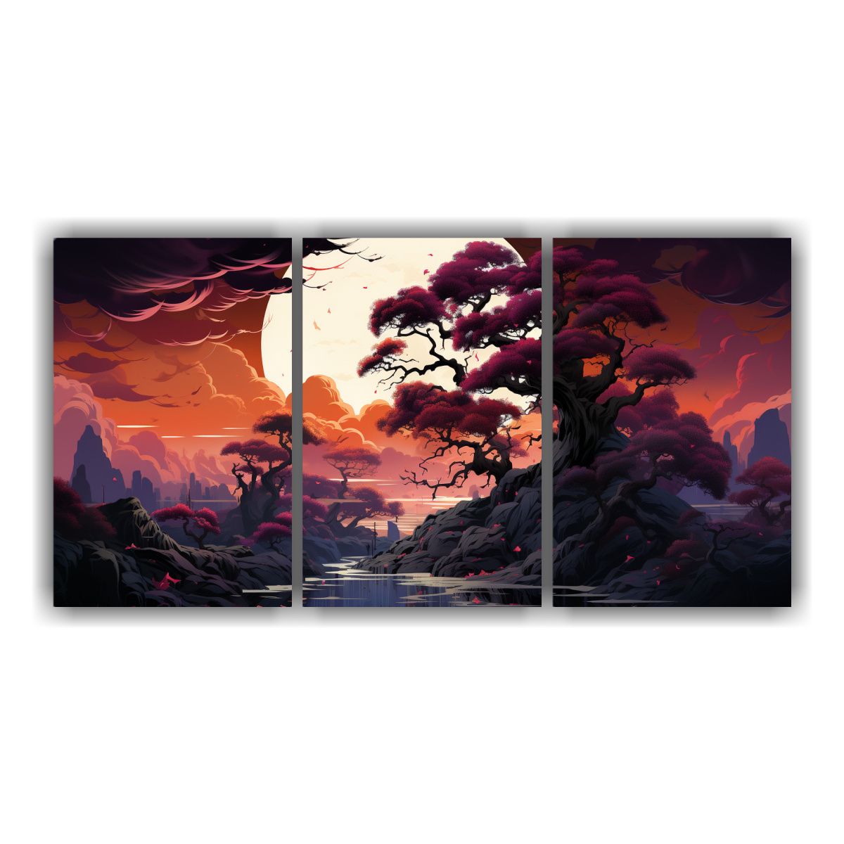 GENERICO - Pintura Decorativa Tres Canvas Vanguardia Elegancia En Tonos 240x120cm