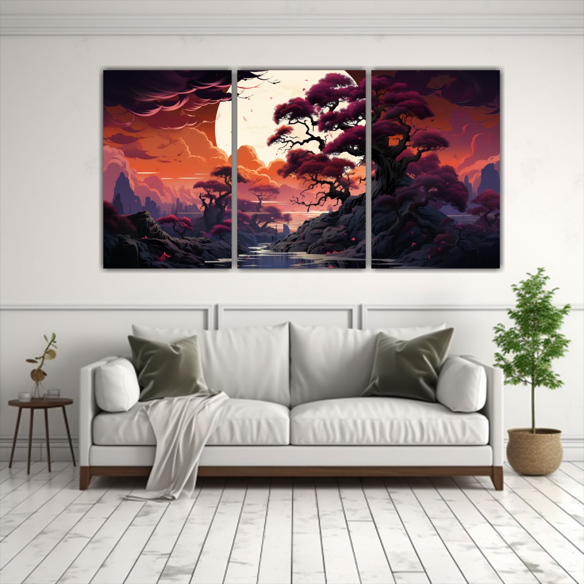 GENERICO - Pintura Decorativa Tres Canvas Vanguardia Elegancia En Tonos 240x120cm