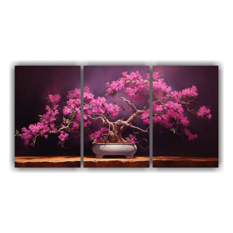 GENERICO - Pintura Abstracta Bougainvillea Bonsái, Alto Detalle 240x120cm