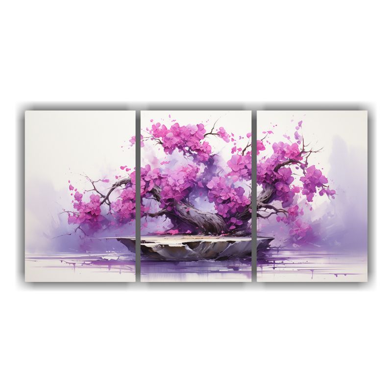 GENERICO - Pintura Abstracta De árbol Bonsái Bougainvillea En Colores 240x120cm