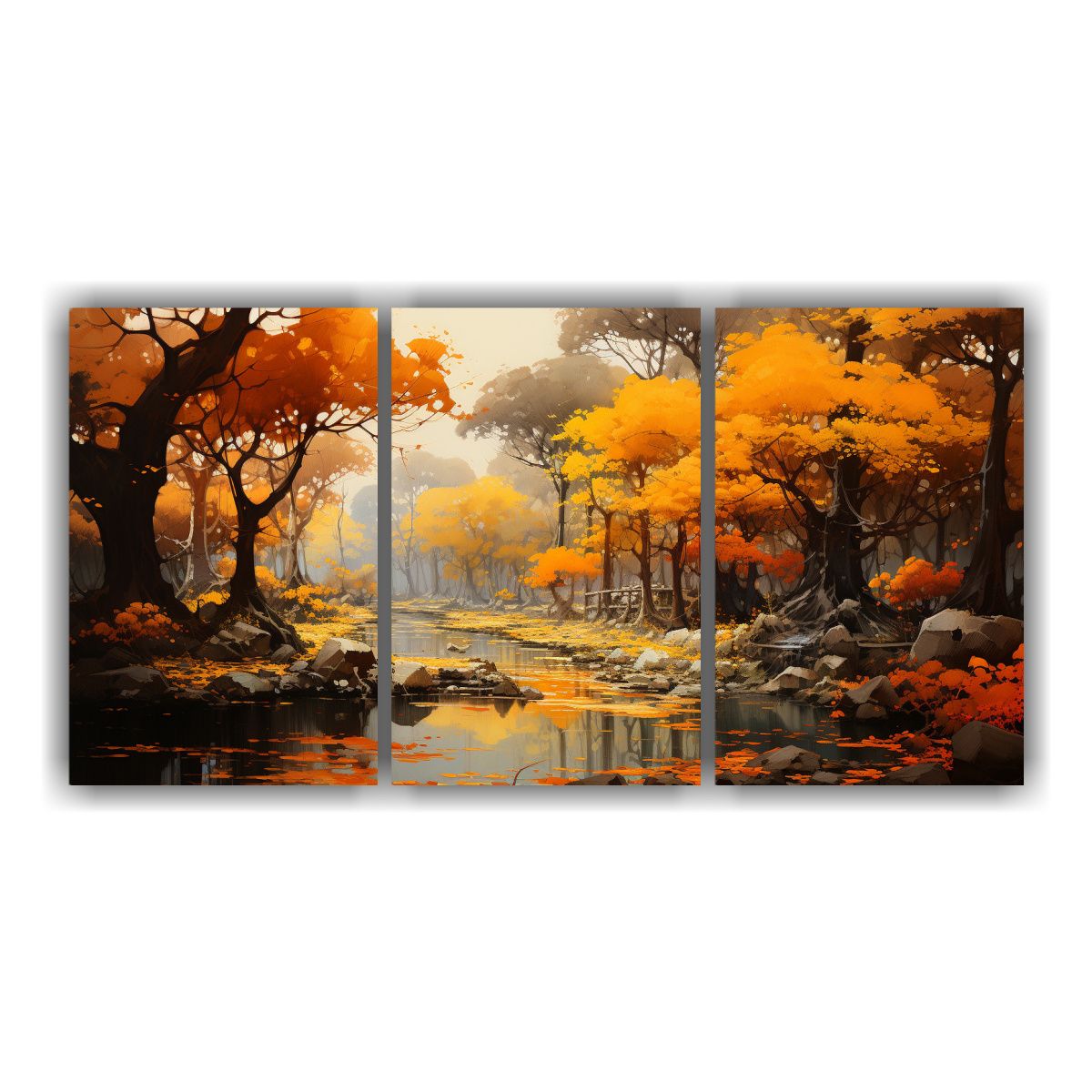 GENERICO - Pintura Abstracta Moderna De Colores Amarillo Y Naranja Para 240x120cm