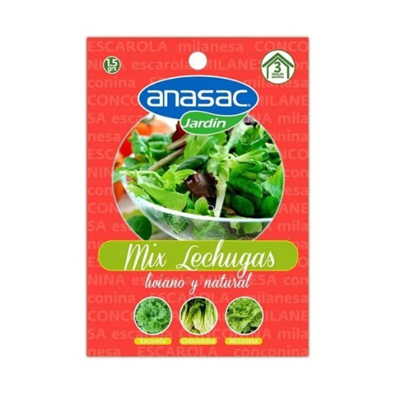 ANASAC - Semillas Mix Lechugas 3 Tipos De Semilla 1.5 Gr Anasac