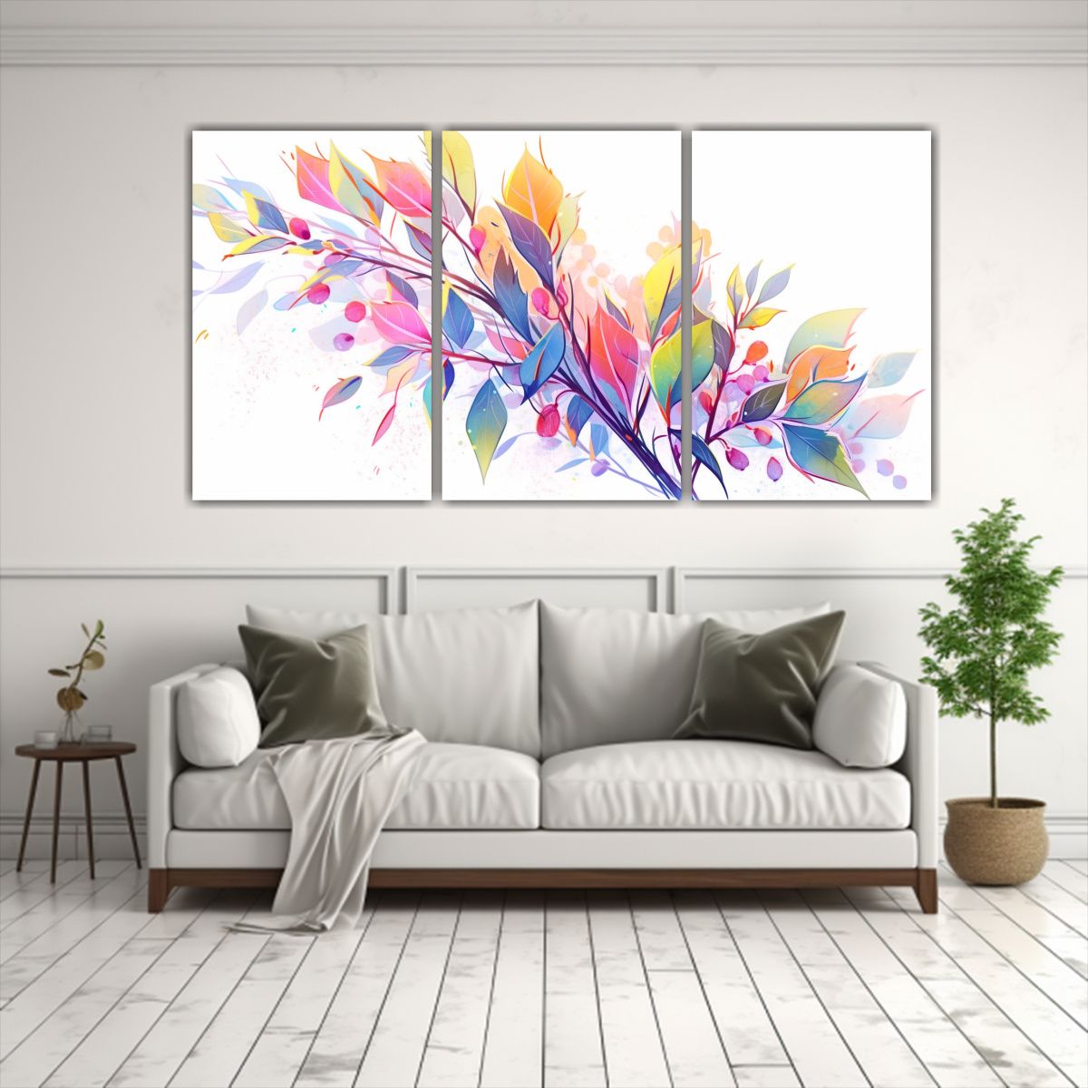 GENERICO - Pinturas Minimalismo Con Un Eucalipto En Colores Del Arcoír 240x120cm