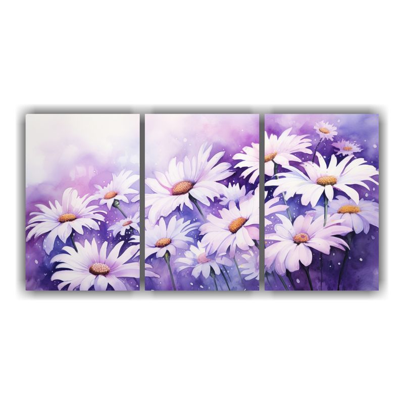 GENERICO - Pintura Abstracta De Flores Moradas Sobre Lienzo 240x120cm