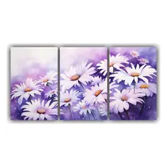 GENERICO - Pintura Abstracta De Flores Moradas Sobre Lienzo 240x120cm