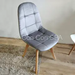 CORI CORI - Silla CAPITONNE VELVET GRIS