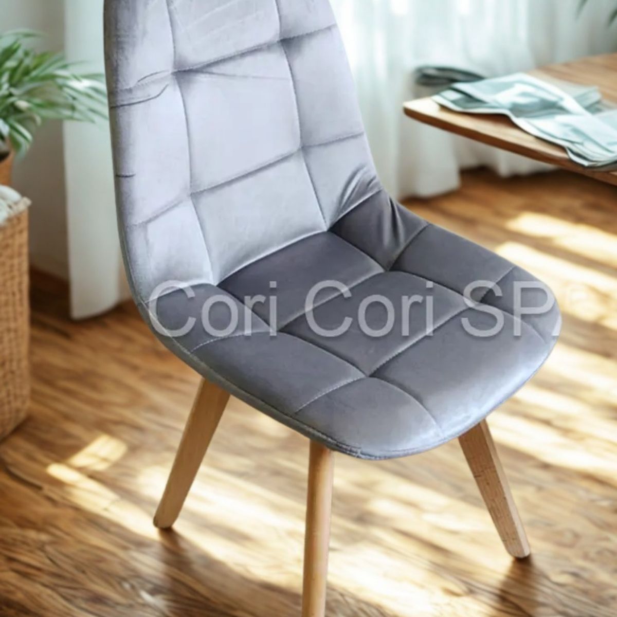 CORI CORI - Silla Capitonne Velvet Gris