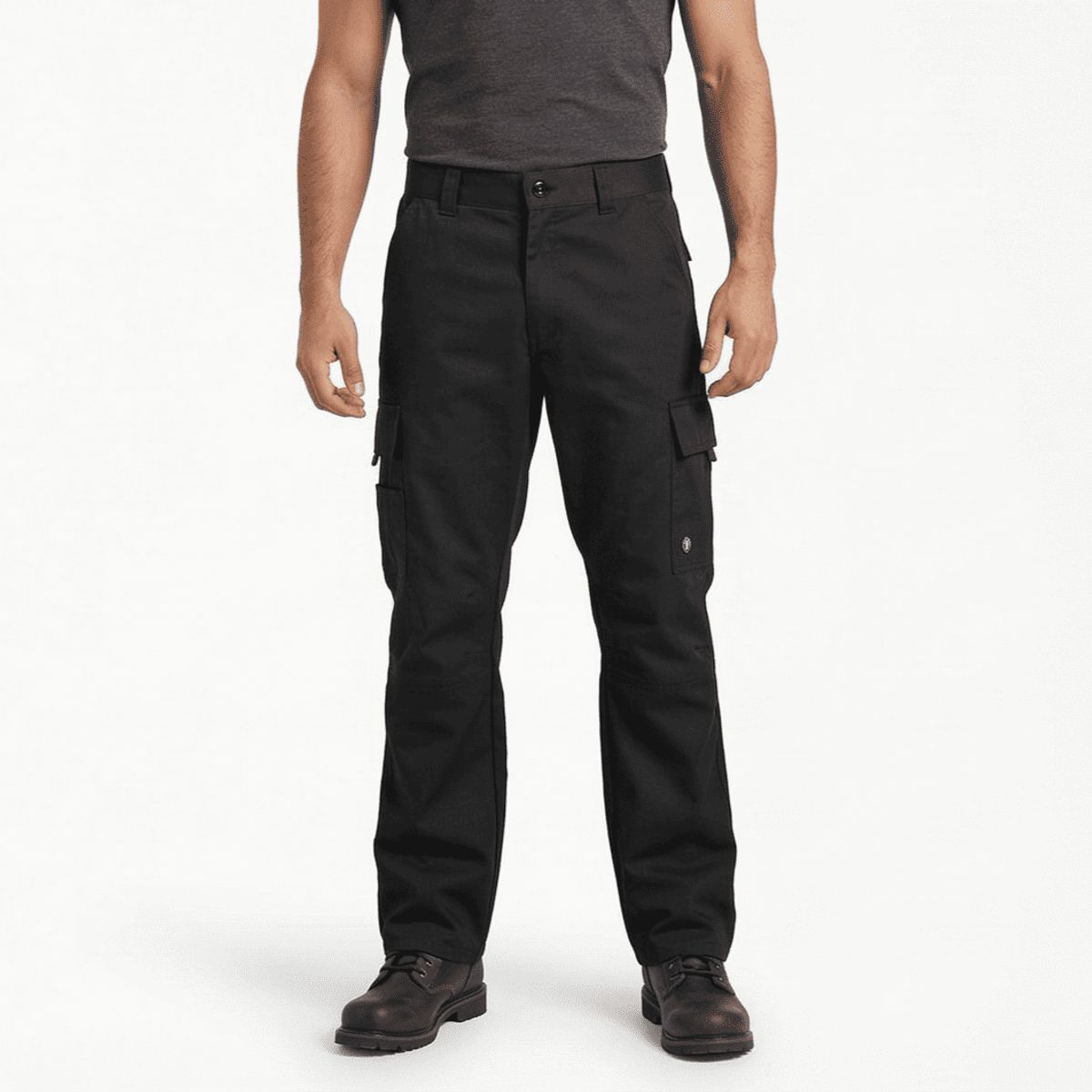 T-WORLD - Pantalón de trabajo cargo gabardina cintura elásticada