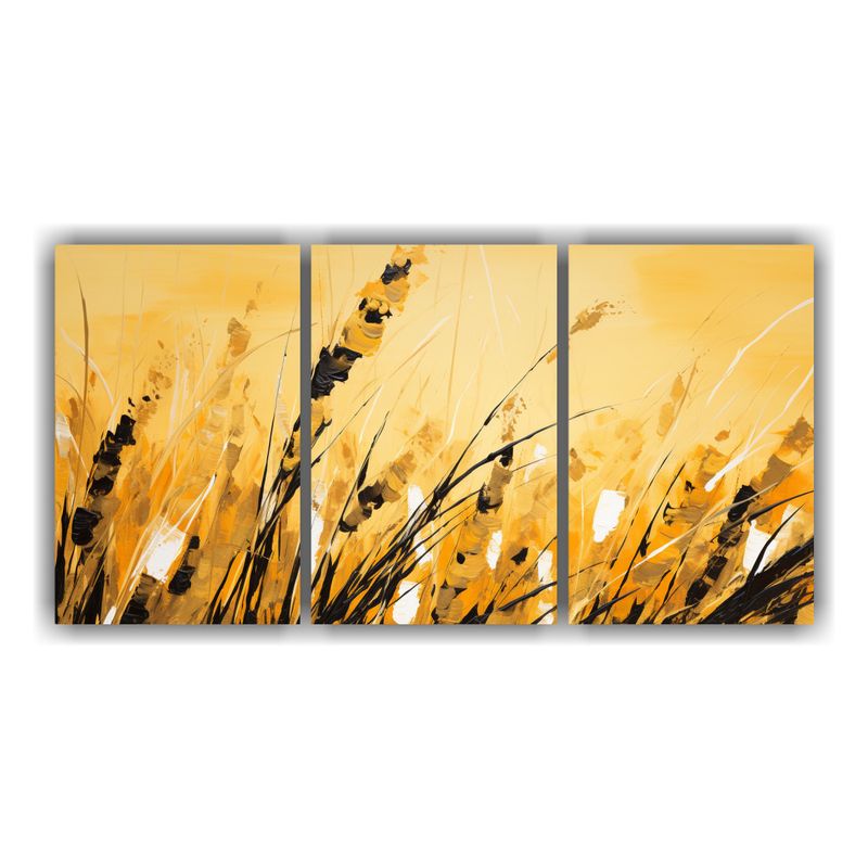 GENERICO - Cuadros Modernos Equilibrio Visual Junco Amarillo Y Colores  240x120cm