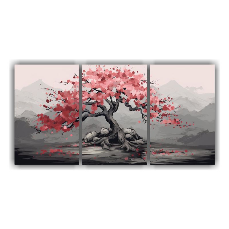 GENERICO - Set 3 Cuadros Composición Sensibilidad Artística Árbol De 240x120cm