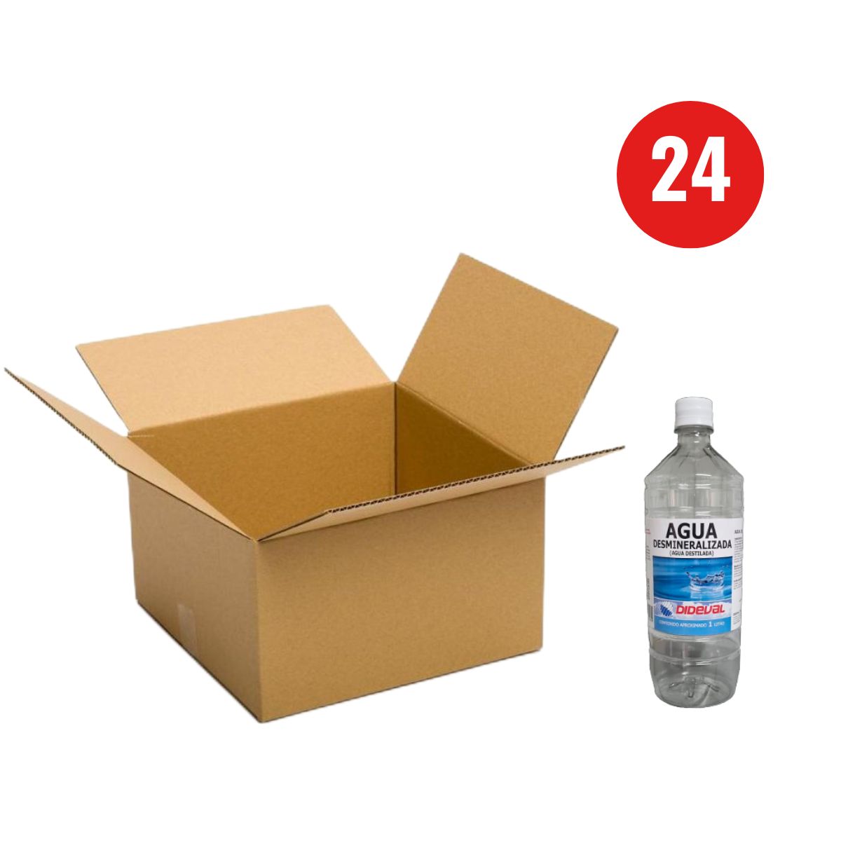 DIDEVAL - Agua Destilada Desmineralizada Caja 24 Undes