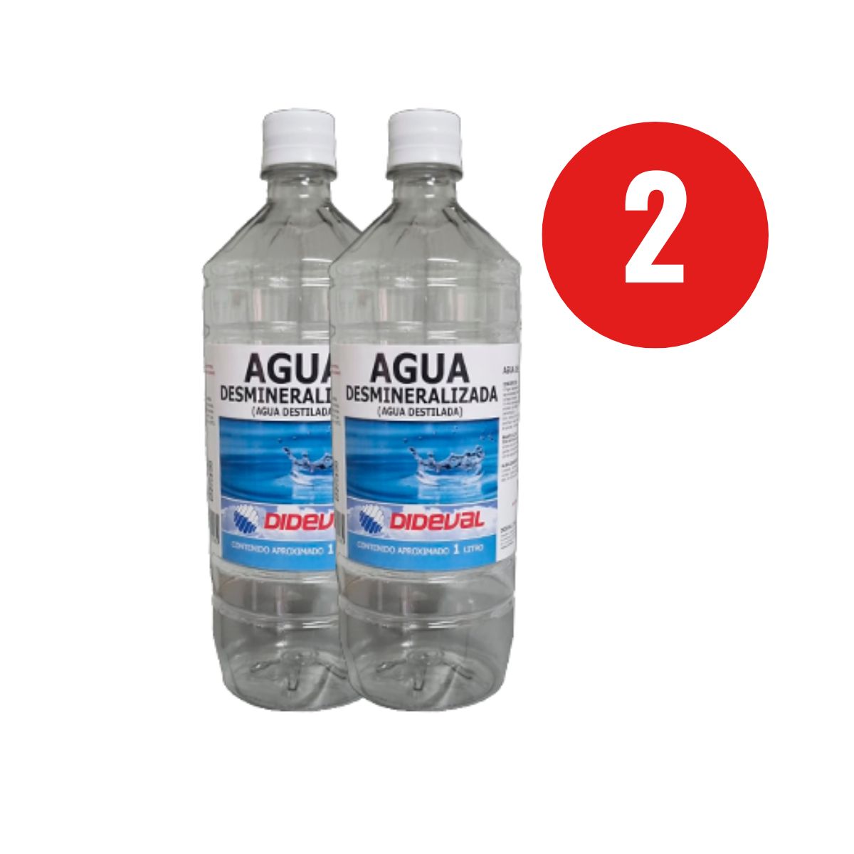 DIDEVAL - Agua Destilada Desmineralizada Pack 2 Litros Dideval