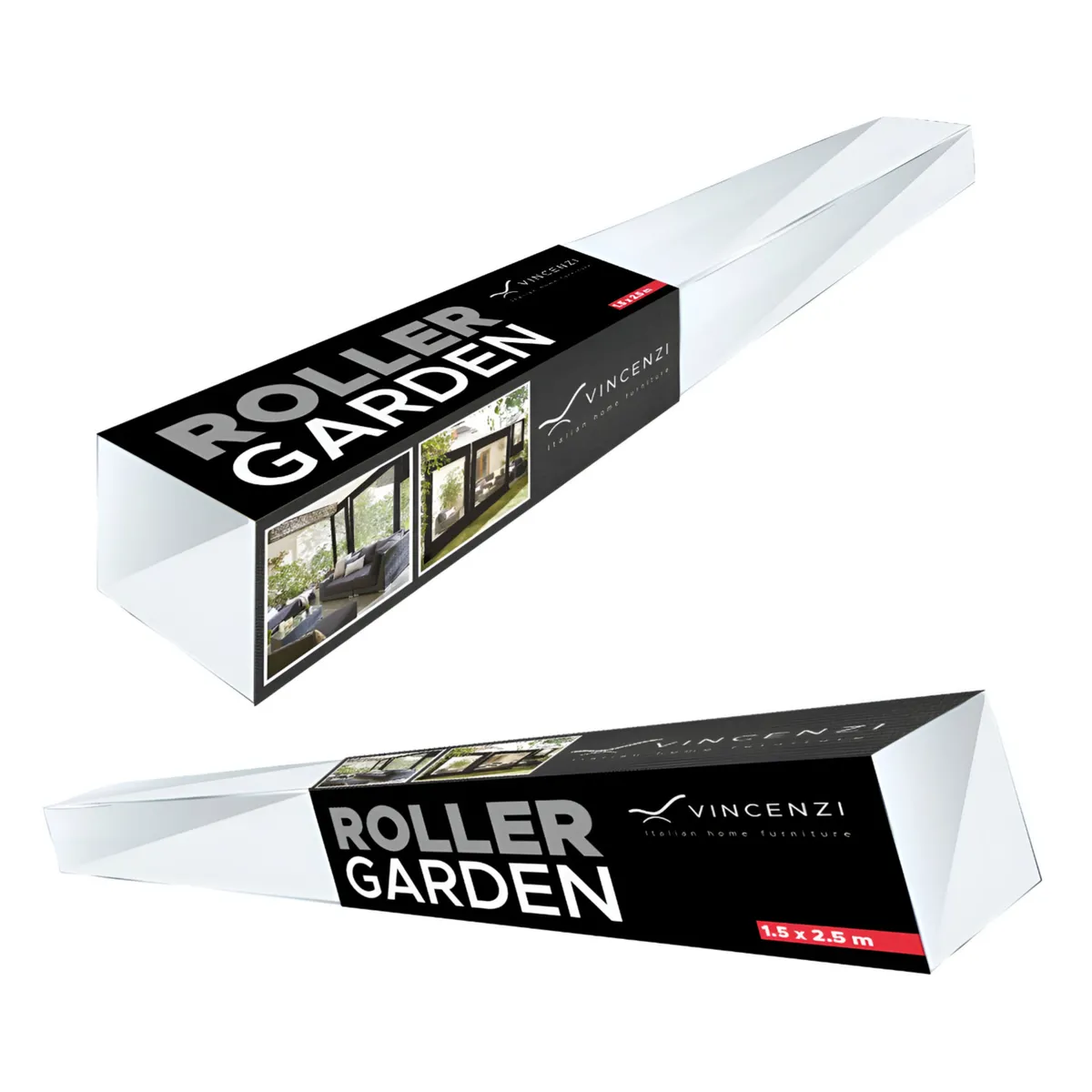 VINCENZI - Cortina Roller Cierre de Terraza Negra 150x250cm