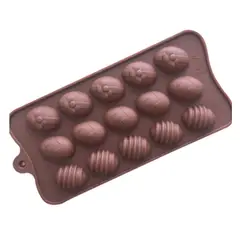 GENERICO - Molde De Silicona 15 Huevitos De Pascua 3 Relieves Distintos