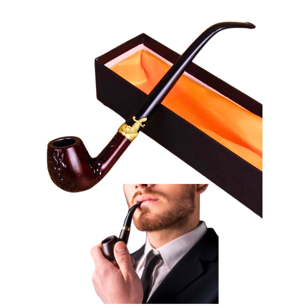 GENERICO - Pipa Clásica a base De Resina Tipo Madera Resistente