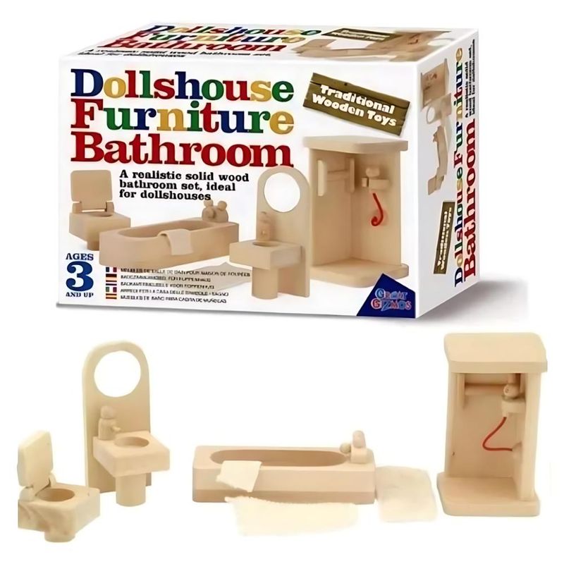 ARTIDIX - Muebles de baño para casa de muñeca de madera