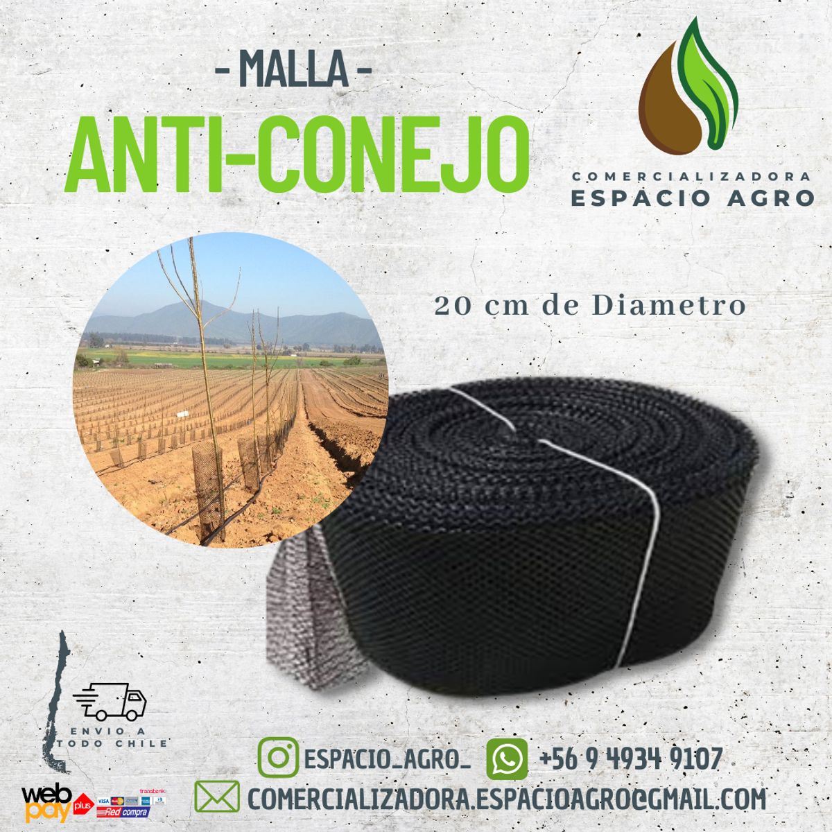 1880 - Malla Protector De Árbol O Anticonejo 20d 31cm anchoX50 Metro largo