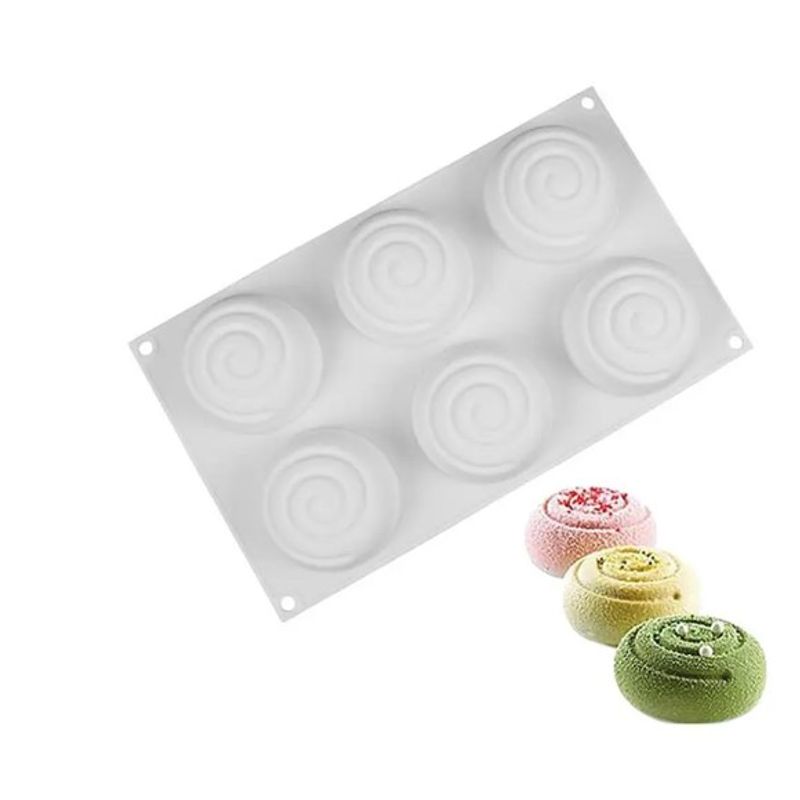 GENERICO - Moldes Silicona 6 Espirales, Remolinos, Jabón, Repostería +Regalo