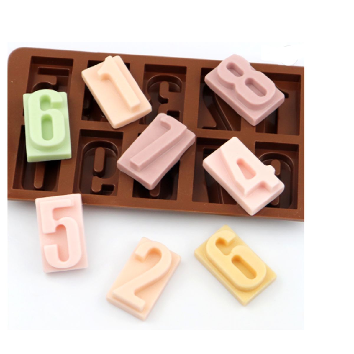 GENERICO - 2 Moldes De Silicona De Números Del 0 Al 9