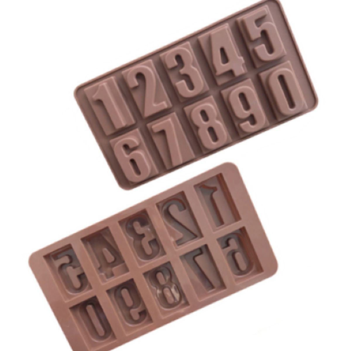 GENERICO - 2 Moldes De Silicona De Números Del 0 Al 9