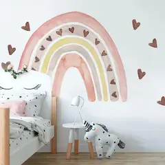MY MOMI - Vinilos autoadhesivos mural arcoiris acuarela niña pieza