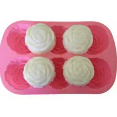 GENERICO - Molde De Silicona 6 Rosas Jabón Repostería Chocolate Muffin