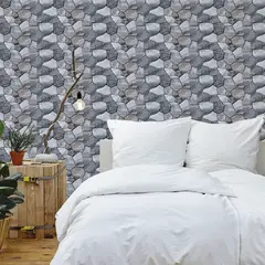 MY MOMI - Piedra azul gris decoracion vinilo 10 laminas de 30x30 cm living