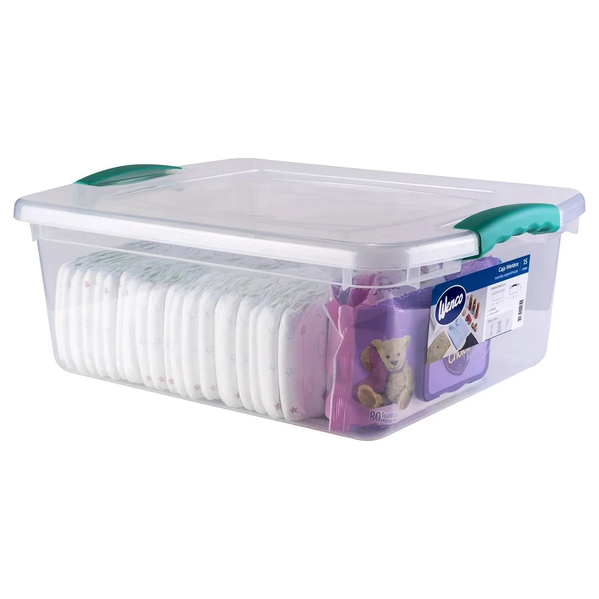 WENCO - Caja Organizadora Multiuso 15 Lts Wenbox Transparente