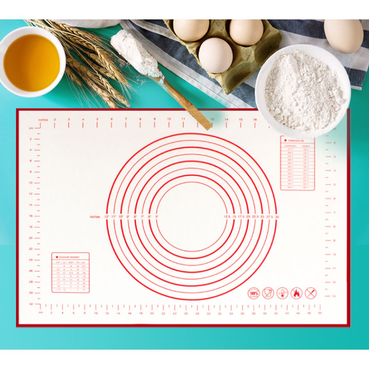 GENERICO - Mat Lámina Tapete Silicona Para Hornear Antiadherente, 40 X 60 Cms