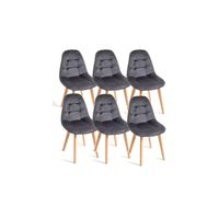 Pack 6 Sillas Capitone Terciopelo Gris
