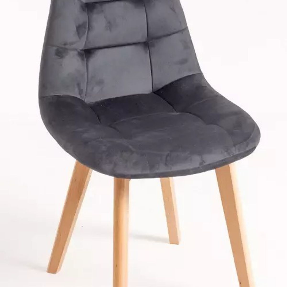 GENERICO - Silla Capitone Terciopelo Gris