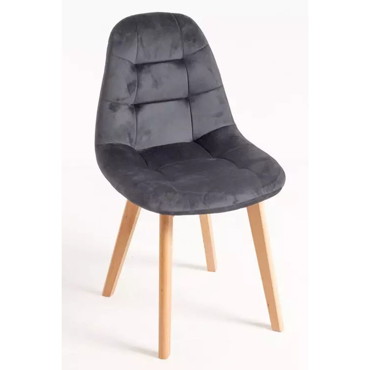 GENERICO - Silla Capitone Terciopelo Gris