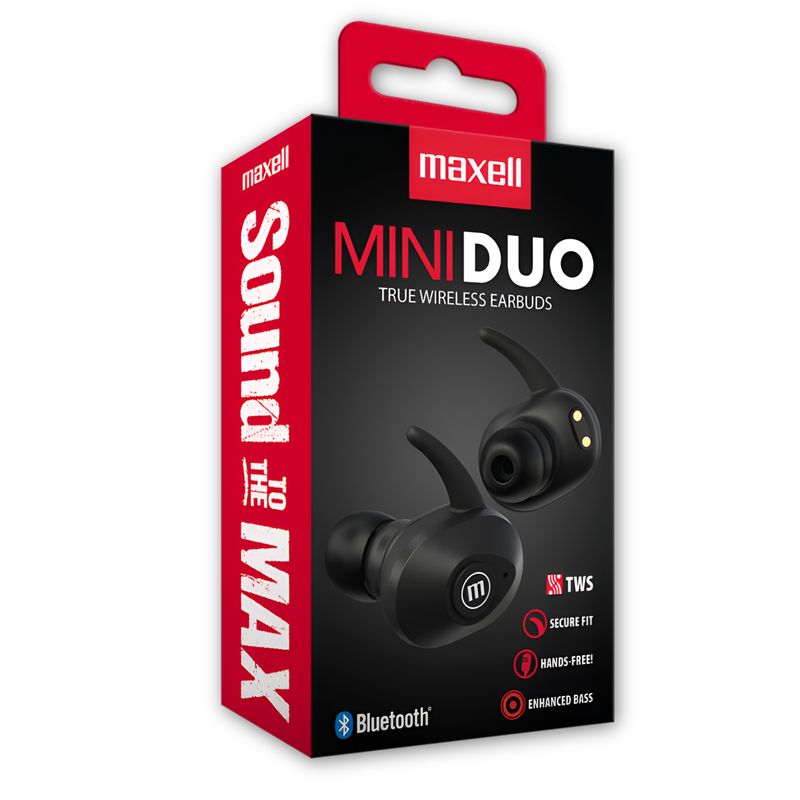 MAXELL - Audífonos Maxell Mini Duo TWS Bluetooth Black Limit Edition - Negro