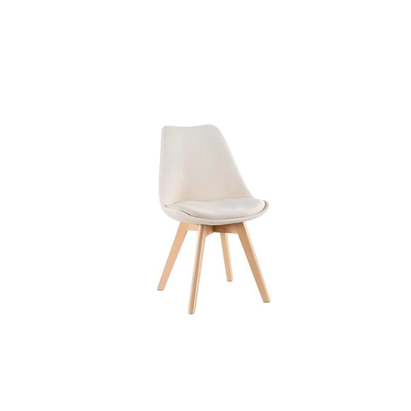 GENERICO - Silla Tulip Velvet Terciopelo Acolchada Beige