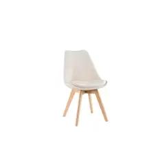 GENERICO - Silla Tulip Velvet Terciopelo Acolchada Beige