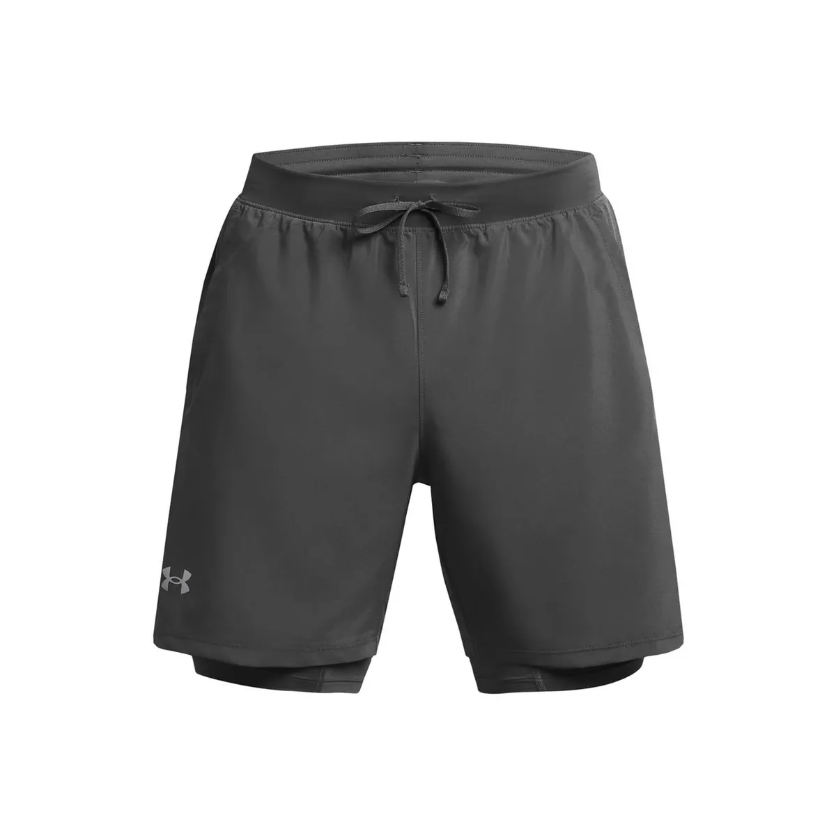 UNDER ARMOUR - Shorts UA launch 2-en-1 para hombre GRIS UNDER ARMOUR