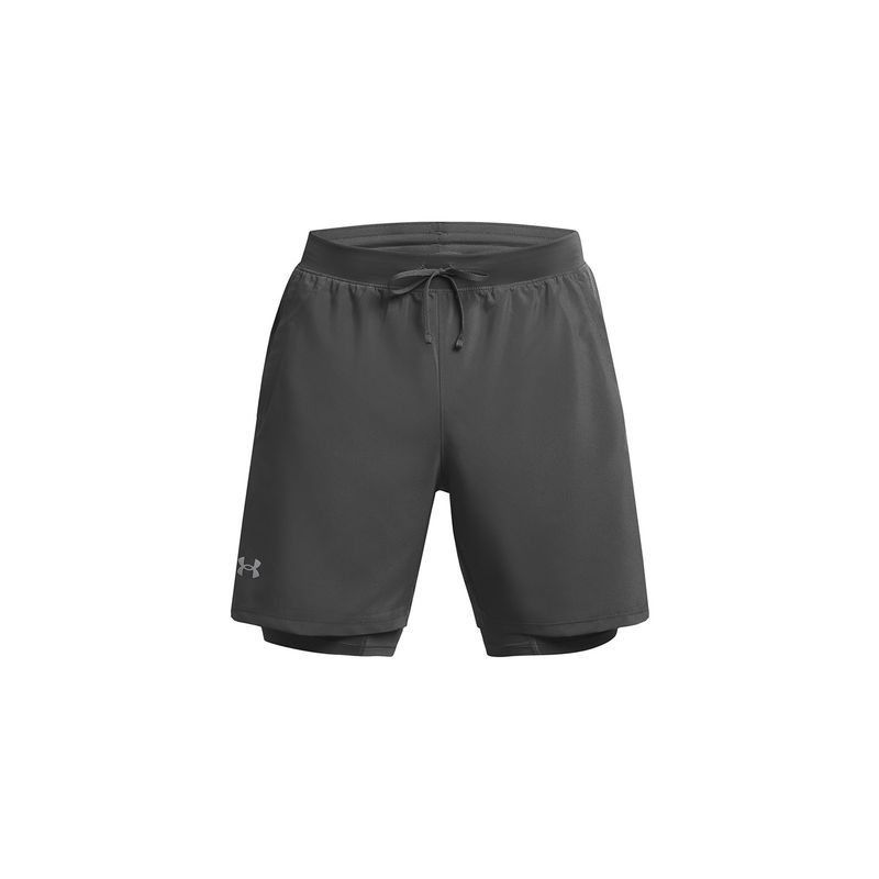 UNDER ARMOUR - Shorts UA launch 2-en-1 para hombre GRIS UNDER ARMOUR