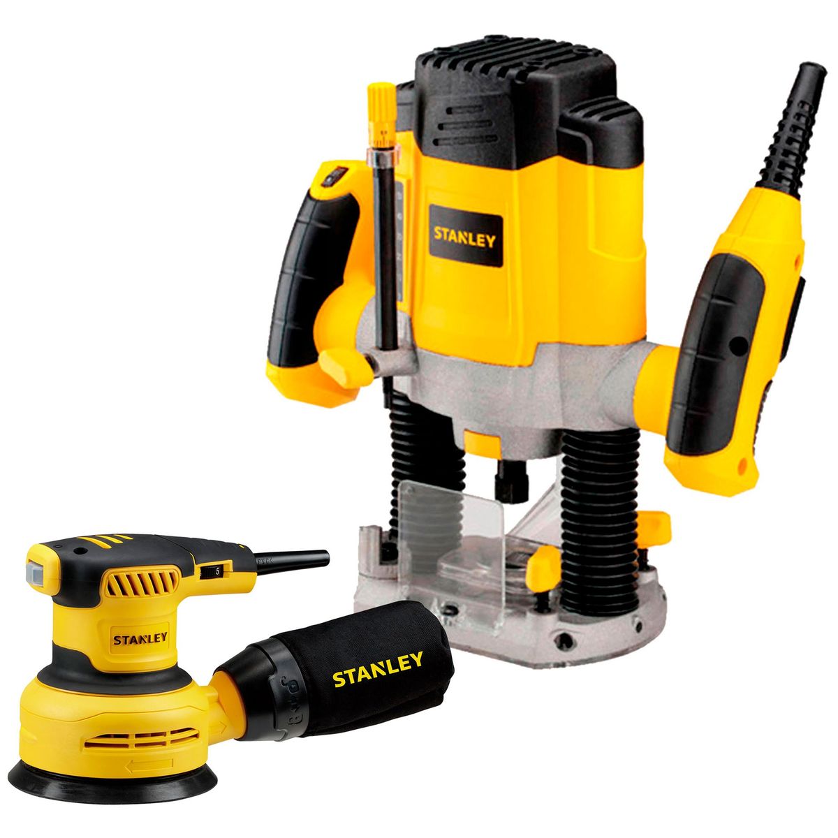 STANLEY - Rebajadora 1200W + Lijadora 300W Stanley SRR1200-SS30