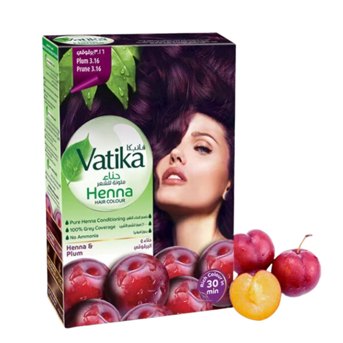 VATIKA NATURALS - Vatika Henna Tintura Coloración Ciruela 6 Sachets
